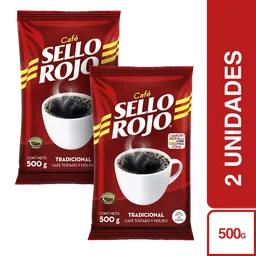 2 x Sello Rojo Café Tradicional Tostado y Molido