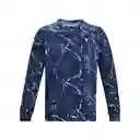 Under Armour Buzo Sudadera Rival Fleece Crew Hombre Azul T-M