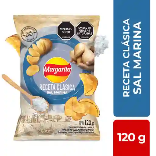Margarita Papa Fritas Receta Clásica Con Sal Marina 120 g