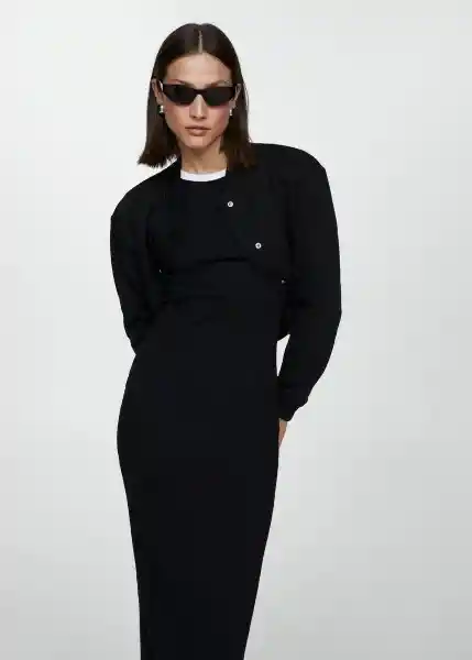 Vestido Tini Negro Talla L Mujer Mango