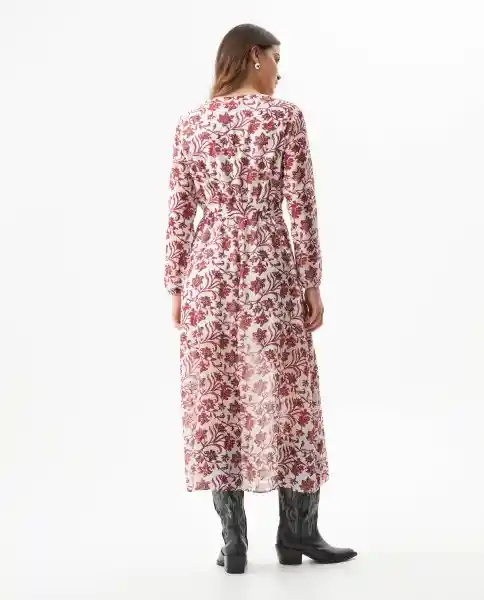 Vestido Long Floral Print Dress Blanco Celaje Claro XS Chevignon