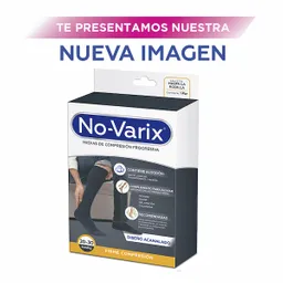 No-Varix Calcetín Hombre Clásica 20-30 mm/hg Black Medium