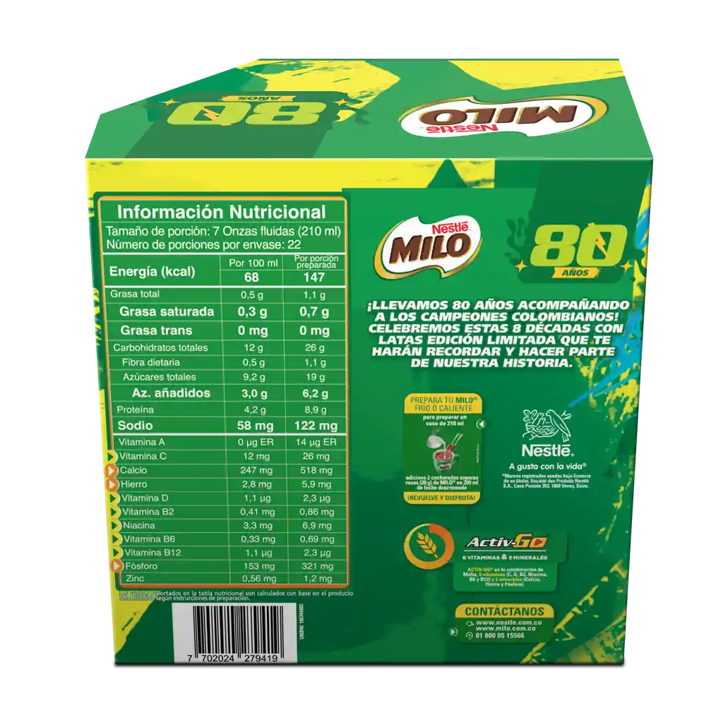 Bebida en polvo MILO x 440g gratis Lata Coleccionable