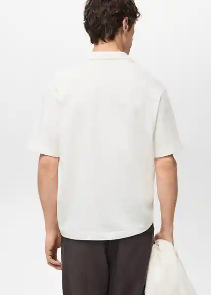 Camiseta Polo Rolandp Crudo Talla M Hombre Mango