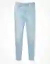 American Eagle Jegging Alto Next Level Gastado Azul Talla 6 Long