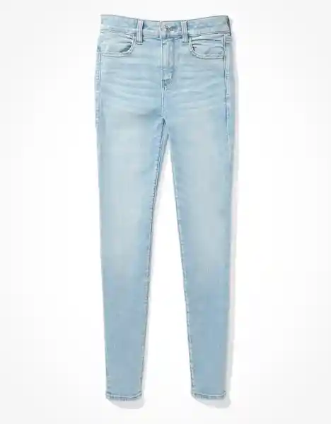 American Eagle Jegging Alto Next Level Gastado Azul Talla 6 Long