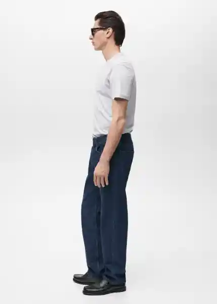 Camiseta Cherlo Azul Talla L Hombre Mango