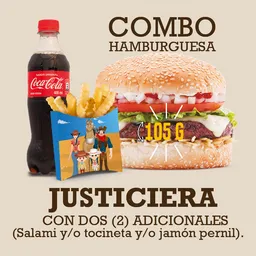 Combo hamburguesa justiciera 105 g