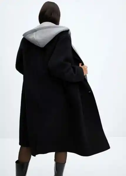 Abrigo Picarol Negro Talla L Mujer Mango