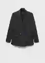 Blazer Americana Irise Gris Oscuro Vigoré Talla XS Mujer Mango