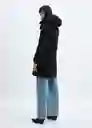 Abrigo Anorak Bego Negro Talla 24 Mujer Mango