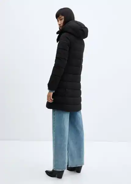Abrigo Anorak Bego Negro Talla 24 Mujer Mango