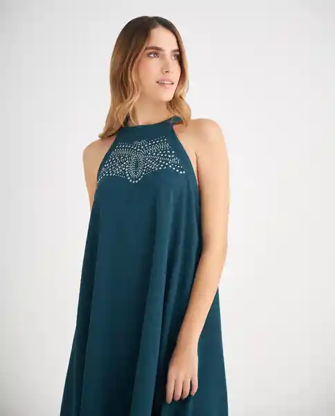 Vestido Verde Fuerte Oscuro Talla M 699F003 Esprit