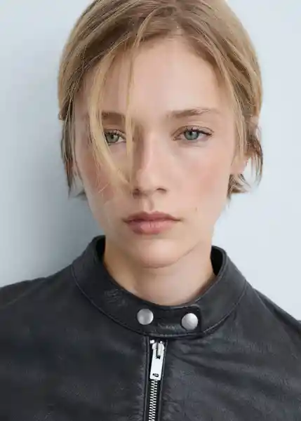 Chaqueta Moto Negro Talla 28 Mujer Mango