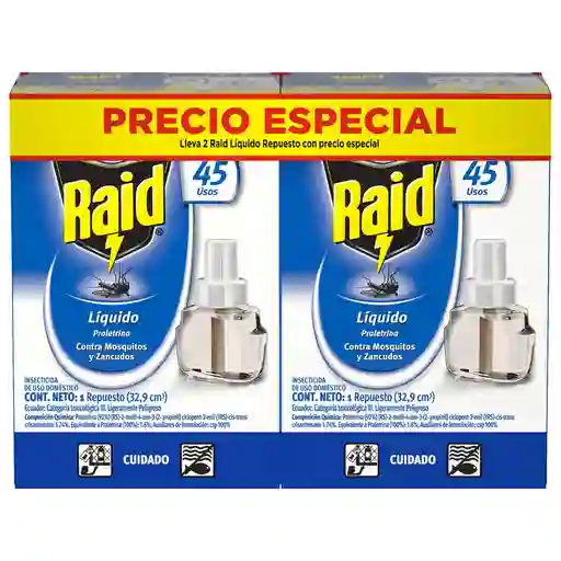 Raid Repuesto de Repelente Líquido Insecticida
