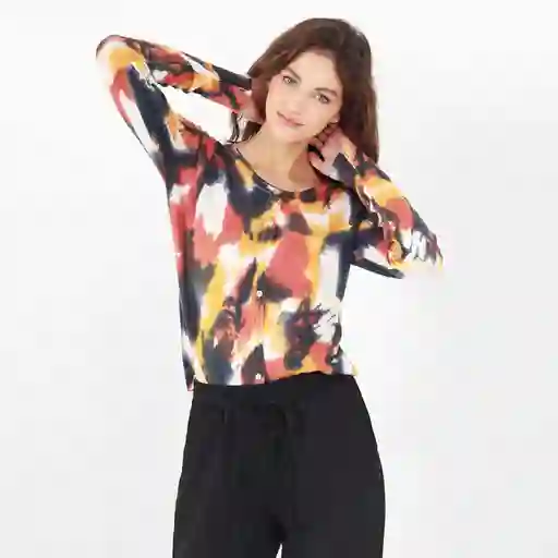 Suéter Cuello Redondo Manga Larga Multicolor Talla S 695039