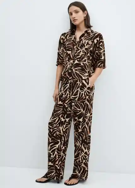 Pantalón Claudie Crudo Talla L Mujer Mango