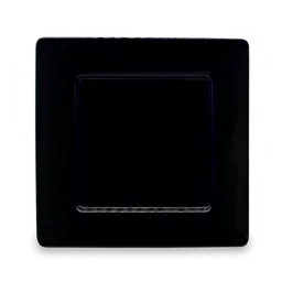 Plato Melamina Cuadrado Negro 21.5 cm Aro