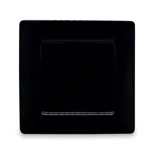 Plato Melamina Cuadrado Negro 21.5 cm Aro