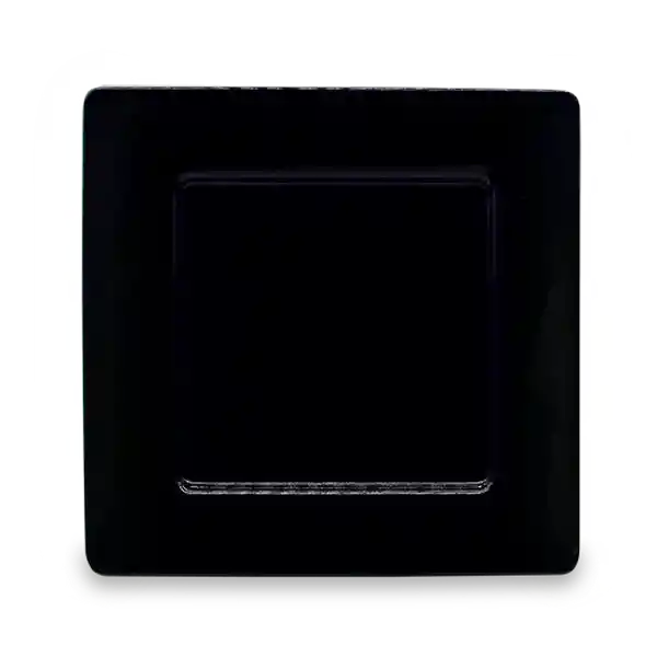 Plato Melamina Cuadrado Negro 21.5 cm Aro