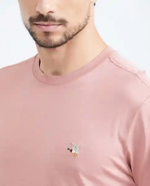 Camiseta Básica Masculino Rosa Cenizo Medio Talla XS Chevignon