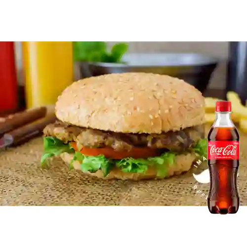 Hamburguesa de Plátano Maduro +Cocacola Org 400ml