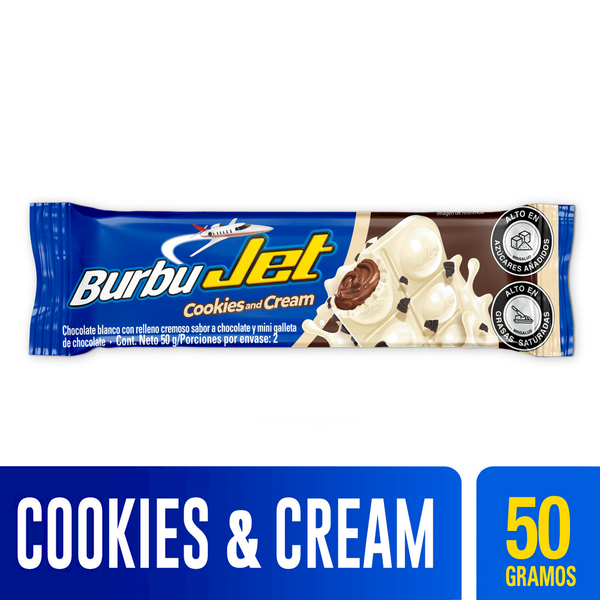 Burbujet Barra de Chocolate Blanco Sabor a Cookies & Cream 50 g