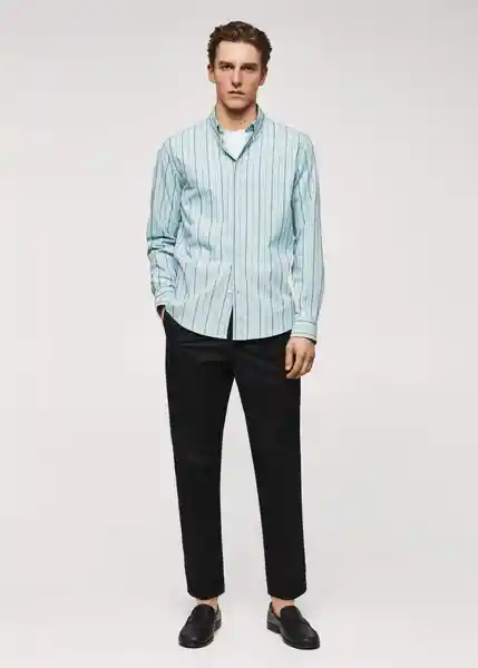 Camisa Esen Agua Talla M Hombre Mango