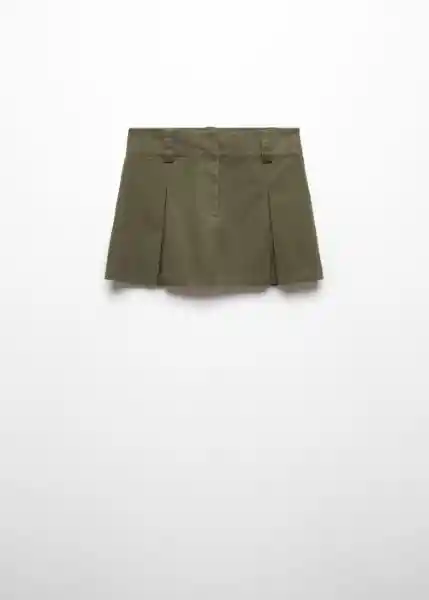 Falda Meli Verde Talla 36 Mujer Mango
