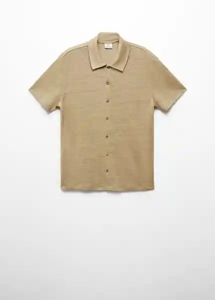 Camisa Polo Ricard Khaki Talla S Hombre Mango