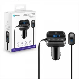 TRANSMISOR FM BLUETOOTH CON NOISE CANCELLING, CARGADOR USB Y REPRODUCTOR MP3