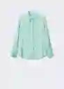 Camisa Ideale Verde Pastel Talla S Mujer Mango