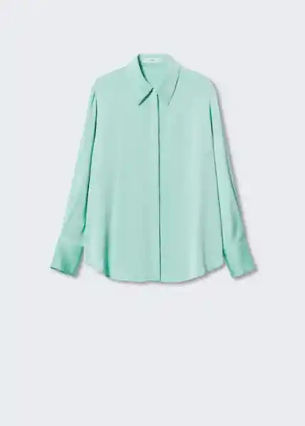 Camisa Ideale Verde Pastel Talla S Mujer Mango