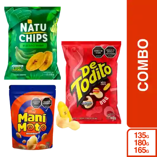 Combo Mani Moto Natural + de Todito Bbq + Natuchips