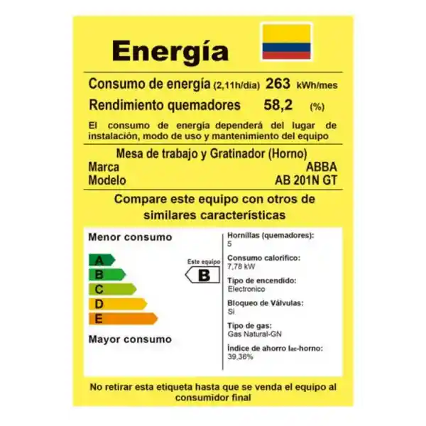 Abba Estufa de Piso Horno Gas Natural 4 Puestos Negro Ab 201-6