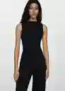 Enterizo Minimal Negro Talla XS Mujer Mango