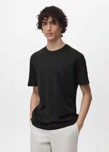 Camiseta Bellow Negro Talla XL Hombre Mango