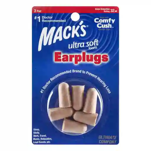 Macks Tapones para Oído Espuma Ultra Suave