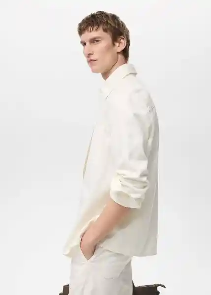 Sobrecamisa Jay Offwhite Talla M Hombre Mango