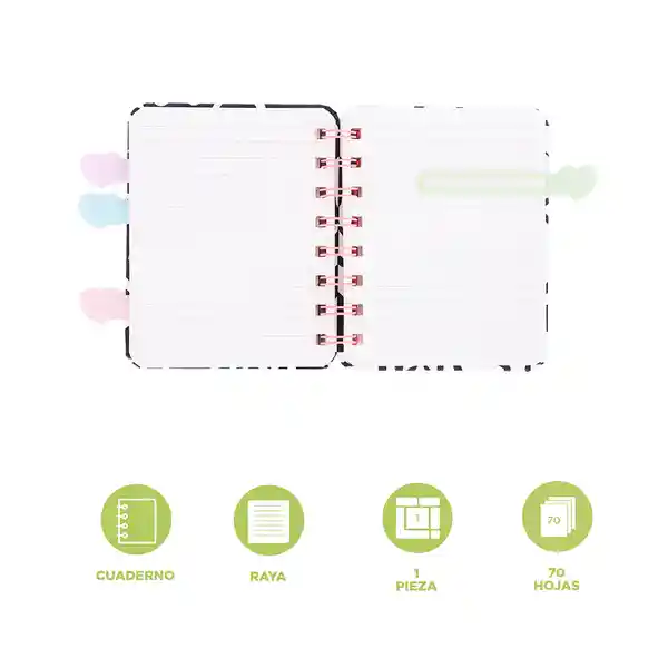 Cuaderno Argollado Serie Black & White Miniso
