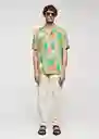 Camisa Tree-H Naranja Talla L Hombre Mango