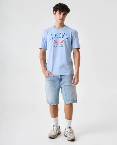 Camiseta Hombre Azul Talla L 842G000_AZU144115 Americanino