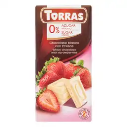 Torras Chocolate Blanco con Fresas sin Azúcar