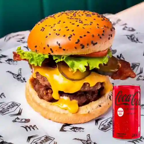 Hamburguesa Marilyn Monroe Doble +CocaCola S/az 235ml