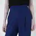 Pantalón Bota Recta Con Prenses y Pinzas Azul 12 Fuera de Serie