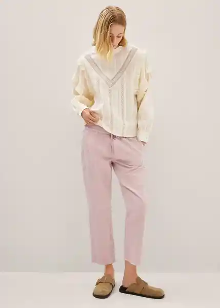 Pantalón Lena Rosa Pastel Talla 18 Mujer Mango