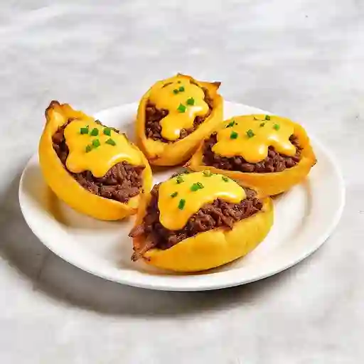 Cascos de plátano con carne