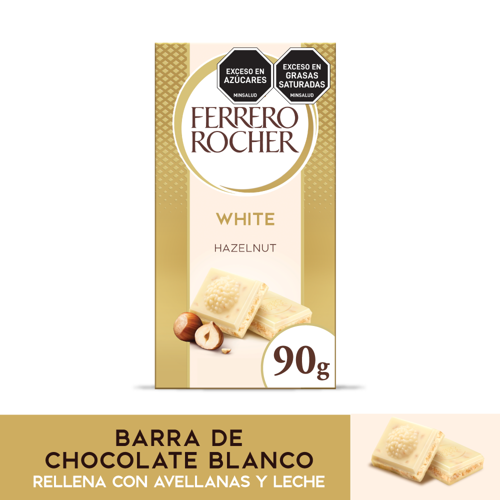 Ferrero Rocher Barra Chocolate Blanco Rellena 90 g