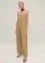 Enterizo Mono Lina Beige Talla S Mujer Mango