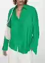 Camisa Lima Verde Talla XL Mujer Mango